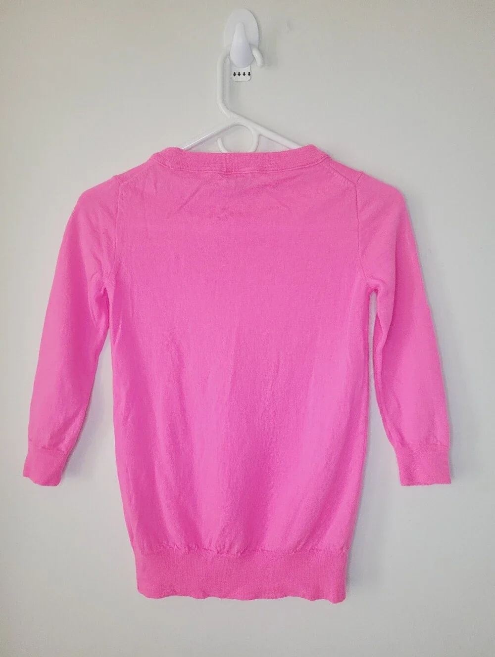 J.Crew 100% Merino Wool Tippi Sweater Pink Women's XXS 3/4 Sleeves Barbie Casual